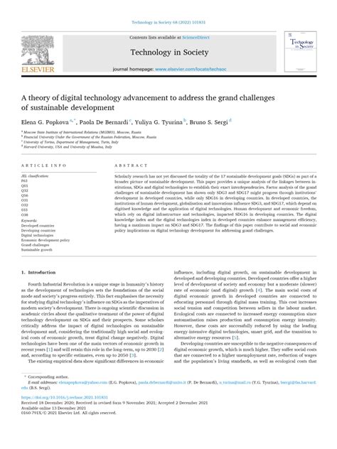 theory of digital technology|A theory of digital technology advancement to address the grand .